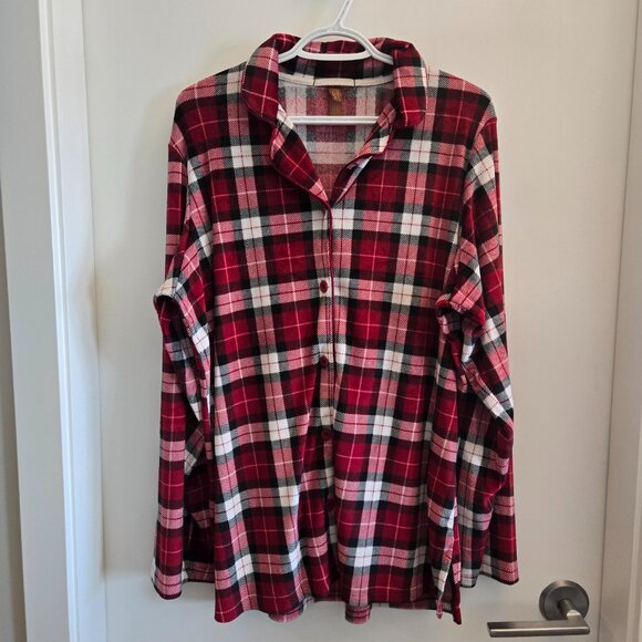 Denver Hayes Red Plaid Button-Up Pajama Set - Picture 2 of 8